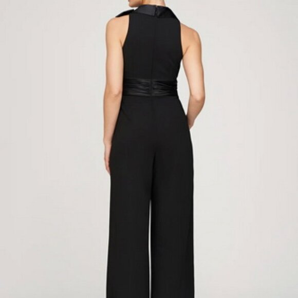 JS Collections Janice Satin Trim Crepe Jumpsuit - Picture 3 of 5